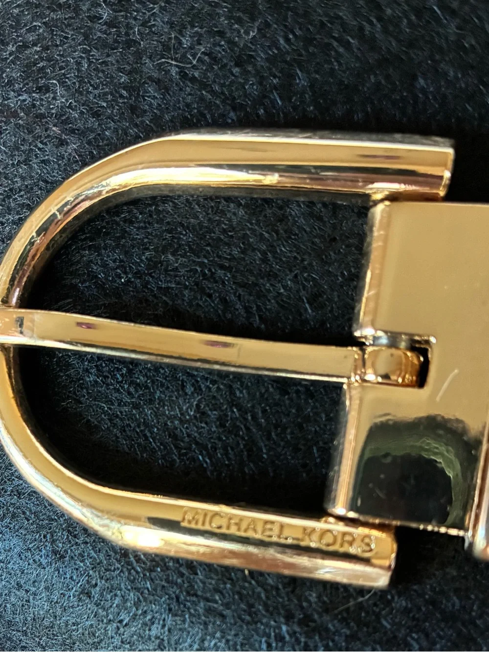 Michael Kors Brown MK Monogram Belt with Gold Hardware